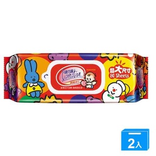 康乃馨寶寶潔膚濕巾超大尺寸80片【兩入組】【愛買】