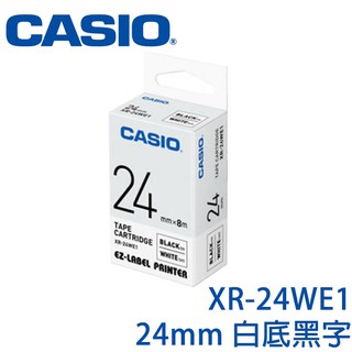 【3CTOWN】含稅開發票 CASIO卡西歐 24mm XR-24WE1 白底黑字 XR-24 原廠標籤機色帶