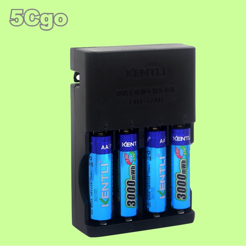 5Cgo【權宇】KENTLI金特力5號(台三號)AA1.5V充電鋰電池8顆加USB四糟智能快速充電器CH457AU 含稅