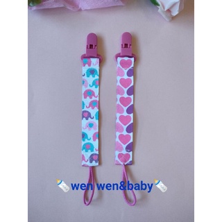 嬰兒，新生兒，寶寶布緞帶奶嘴夾（wen wen&baby)