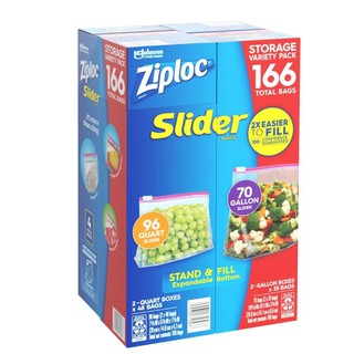 好市多代購-Ziploc 拉鍊式保鮮夾鏈袋 166