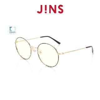 【JINS】無度數金屬圓框濾藍光眼鏡(AFPC18A102) 黑金