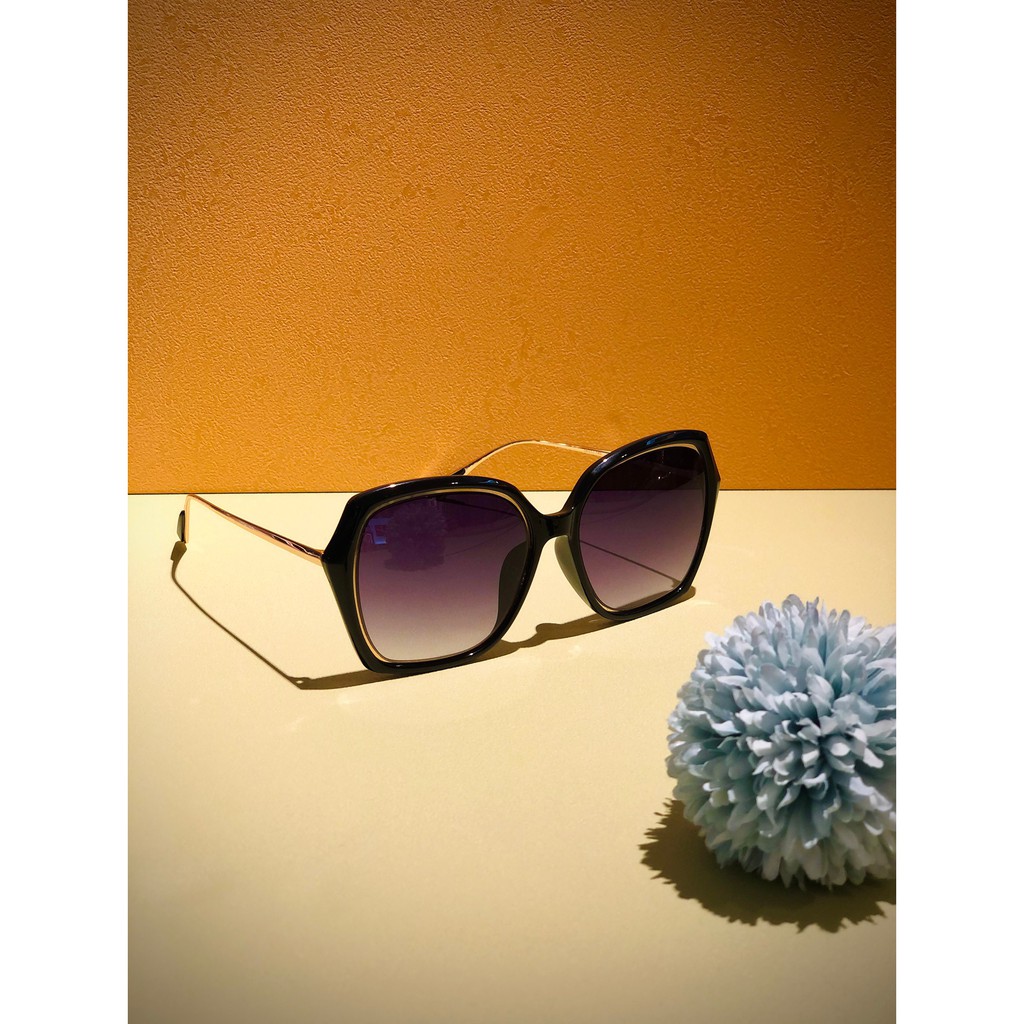 Horien 太陽眼鏡n6630 N16p 古典花園大方框 墨紫黑抗uv 蝦皮購物