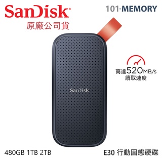 SanDisk E30 Portable SSD Type C 480G 1TB 2T 外接硬碟 行動固態硬碟 非HDD