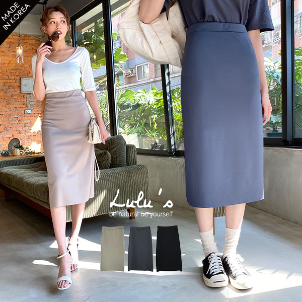 LULUS【A05200010】C韓製-彈性軟料鬆緊長裙-３色