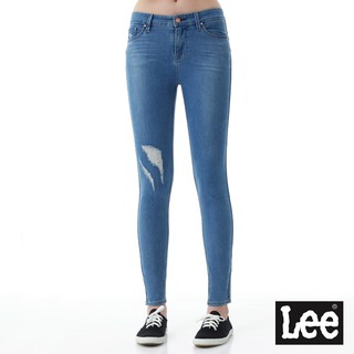 Lee 417 高腰緊身窄管牛仔褲 女 Body Optix 淺藍LL1702636WJ