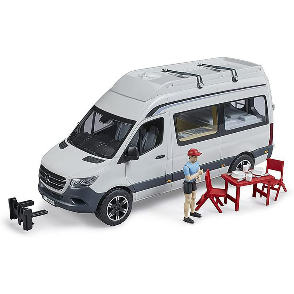 現貨 德國製造 BRUDER BENZ 賓士露營車(含人偶和配件) 露營車/房車/巴士/RV/大型汽車 兒童模型塑料玩具