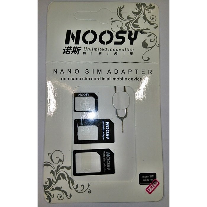 SIM轉接卡組 四合一 還原卡套 附退卡針(取卡針)小卡還原大卡 nano micro mini Noosy諾斯