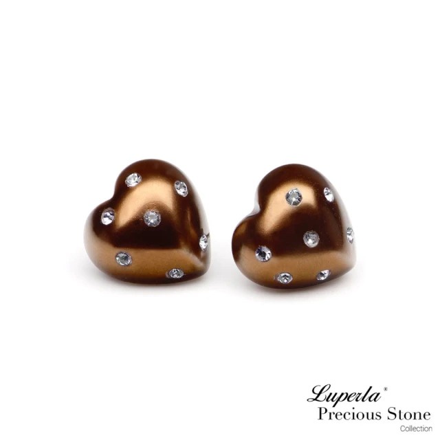 【大東山珠寶】巧克力甜心派對貝寶珠愛心耳環