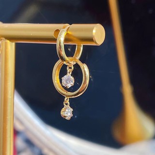 熙珠寶 品味自己的人生《 18K金 圈圈 扣式 鑽石 耳環 》手作珠寶 有溫度的珠寶 火光好 淨度佳 設計款 K金 貼耳