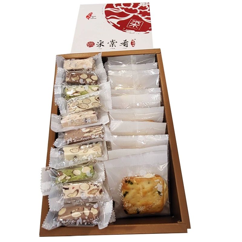 【采棠肴】-牛牛禮盒 牛軋糖半斤+牛軋餅10片