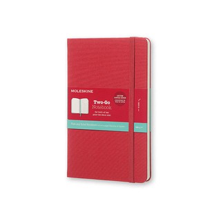 義大利 MOLESKINE Two-Go布面兩用筆記本-紅色中型(02851671) 兩種內頁款式 無酸紙