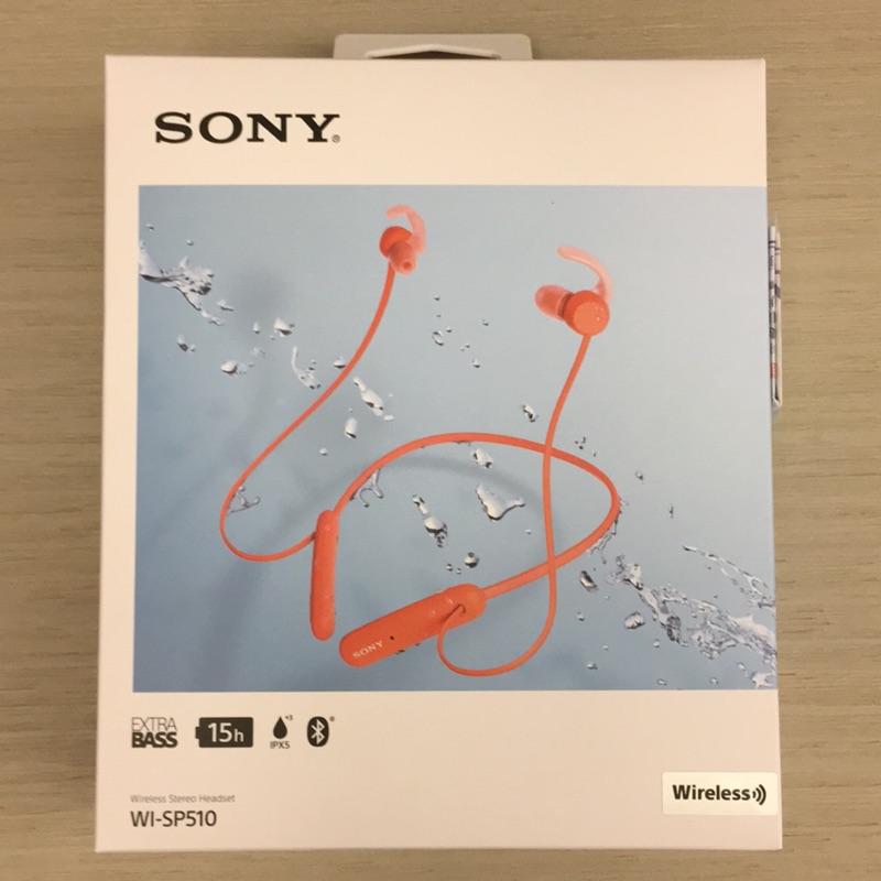 Sony 無線立體聲耳機 WI-SP510 橙色（全新）