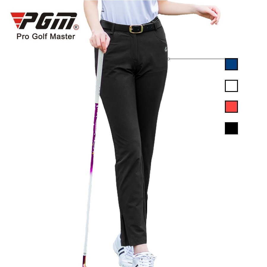 Pgm Golf 夏季修身中腰直筒及踝女式彈力腰線長褲速乾運動面料長褲