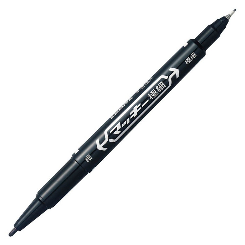 ZEBRA斑馬 雙頭油性極細簽字筆，可書寫於紙膠帶 ( MO-120-MC-BK )