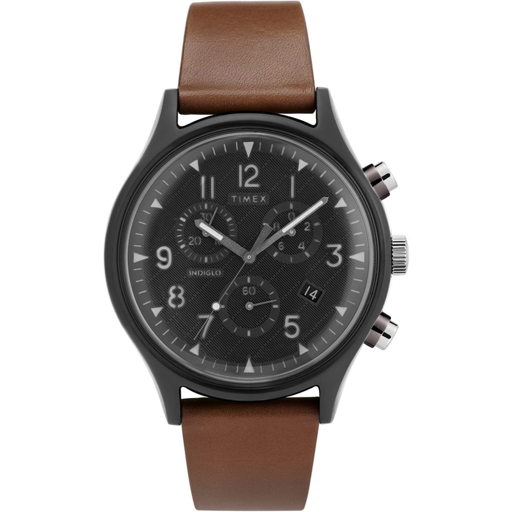 【TIMEX】天美時 復刻系列 三眼計時復古手錶  (棕/黑TXTW2T29600)