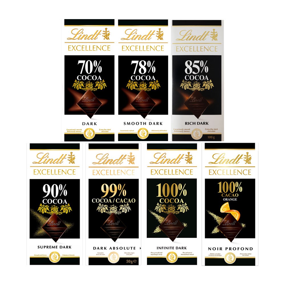 【蝦皮特選】瑞士蓮 Lindt 極醇 巧克力片 70%/78%/85%/90%/99%/100%/香橙 黑巧克力