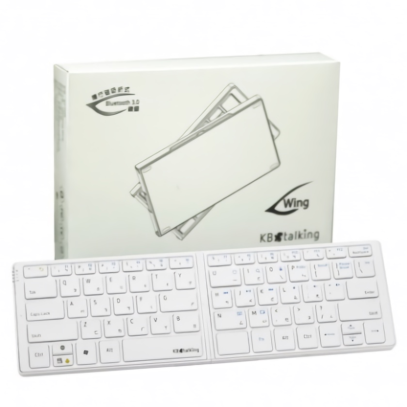 KBTalking 鍵談坊 松鼠之翼 BT-7228 無線 磁吸式 67鍵 摺疊鍵盤 藍芽 中文 鍵盤 白 手機立架