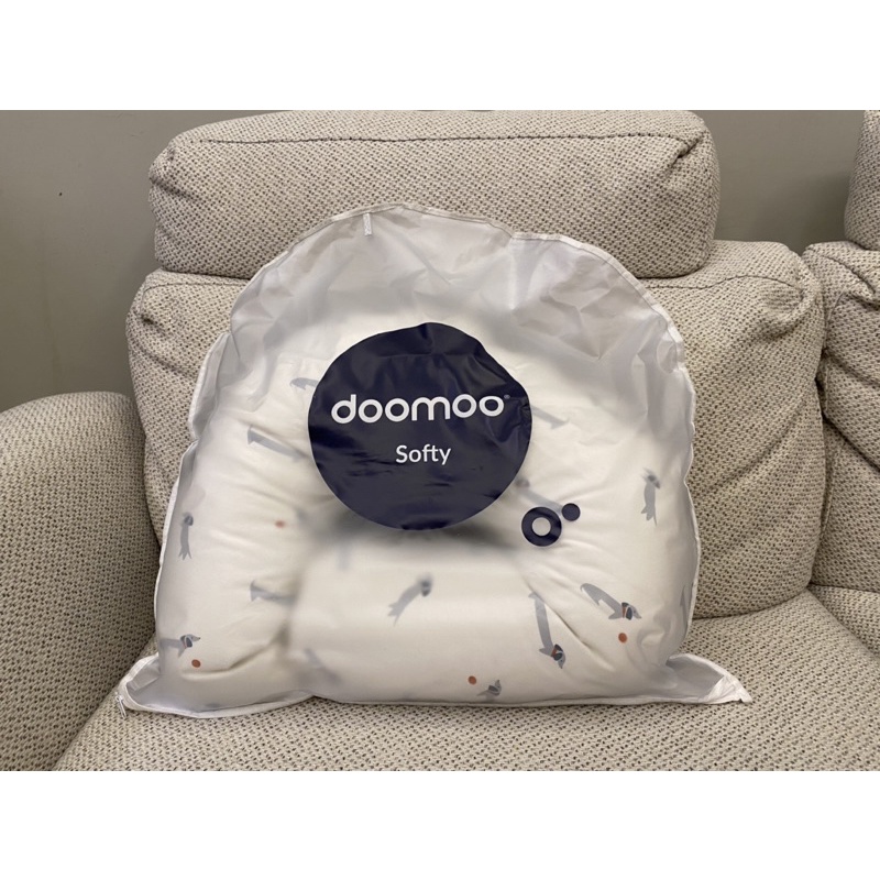 二手 比利時Doomoo有機棉哺乳枕（小狗藍）附收納袋