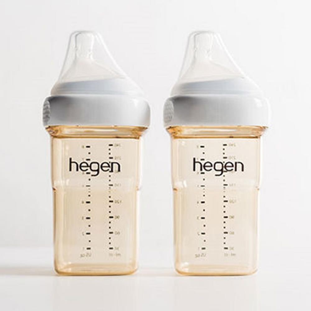 新加坡 hegen 金色奇蹟PPSU多功能方圓型寬口奶瓶 240ml (雙瓶組)[免運費]