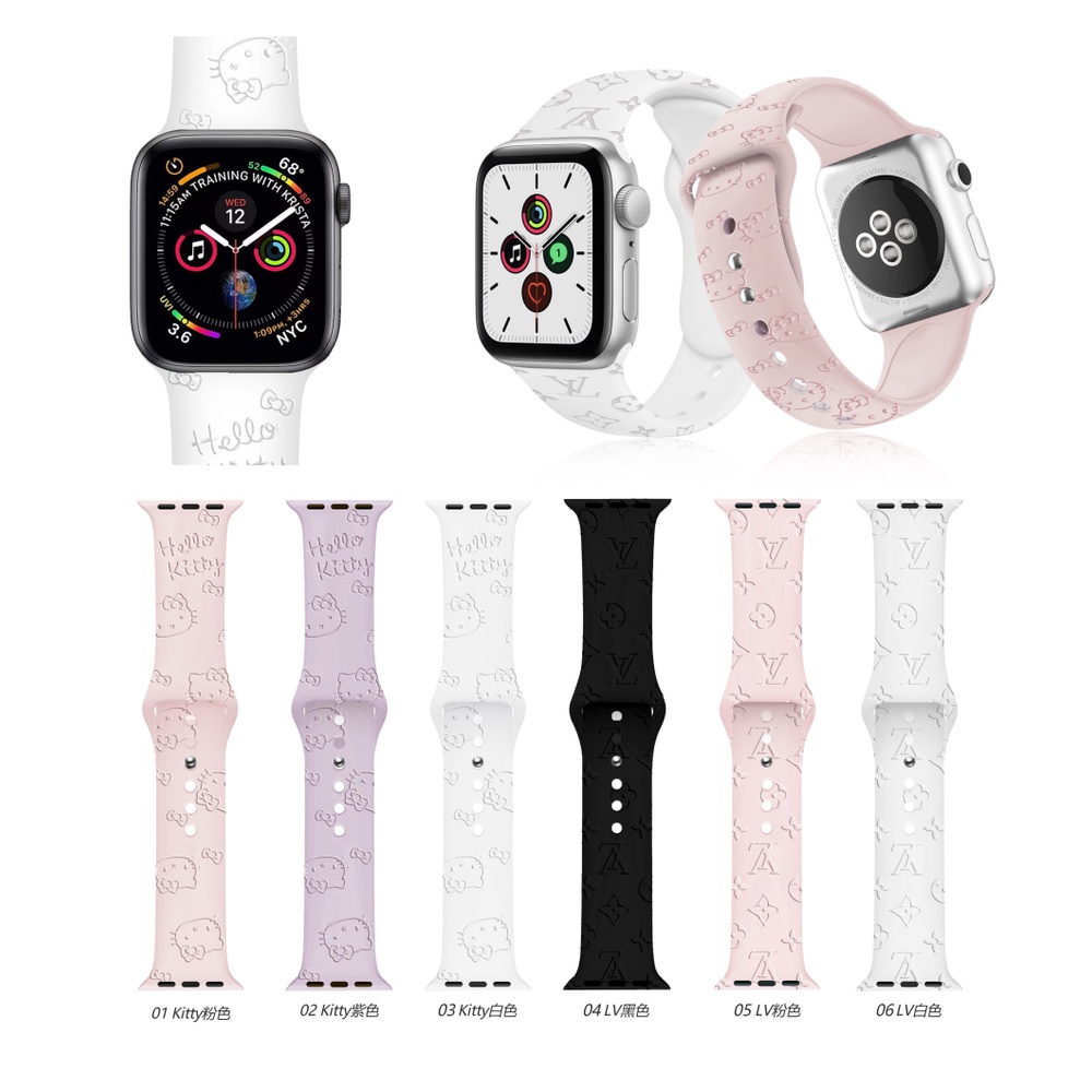 現貨 Hello Kitty 矽膠錶帶 適用 Apple Watch Ultra 8 7 SE 6 5 4 3 印花壓紋