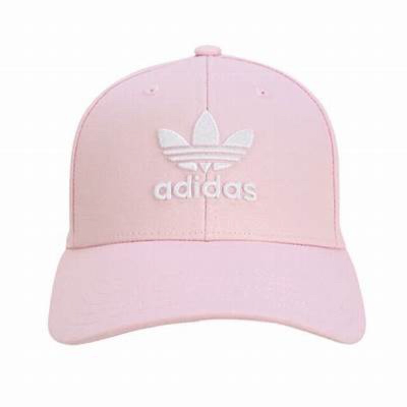 adidas 帽子 Trefoil Baseball Cap 三葉草老帽 穿搭 帽微可調 粉白 FM1325