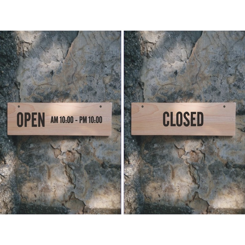 廣告小看板吊牌 Open 營業時間 Closed 雙面 橫式 蝦皮購物