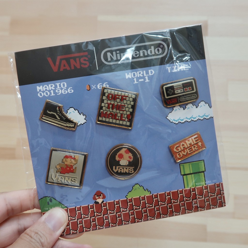 VANS x Nintendo 超級瑪莉 胸針 徽章 別針 6個一組