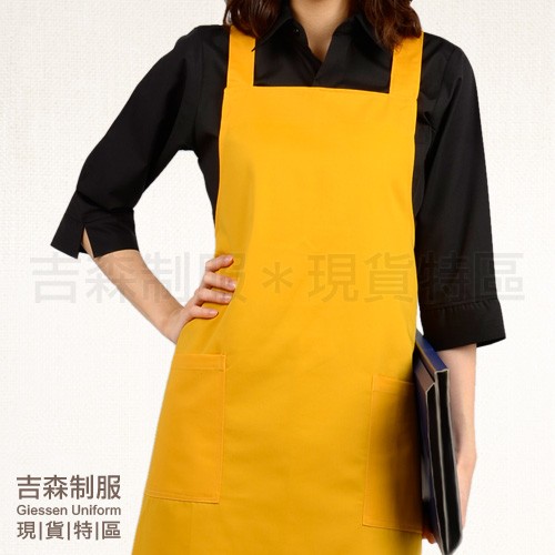 【2件入】背心圍裙-亮黃 V26014 餐廳制服 團體制服 廚師服 圍裙 便宜 日式時尚 園藝 美甲 咖啡 甜點 家用