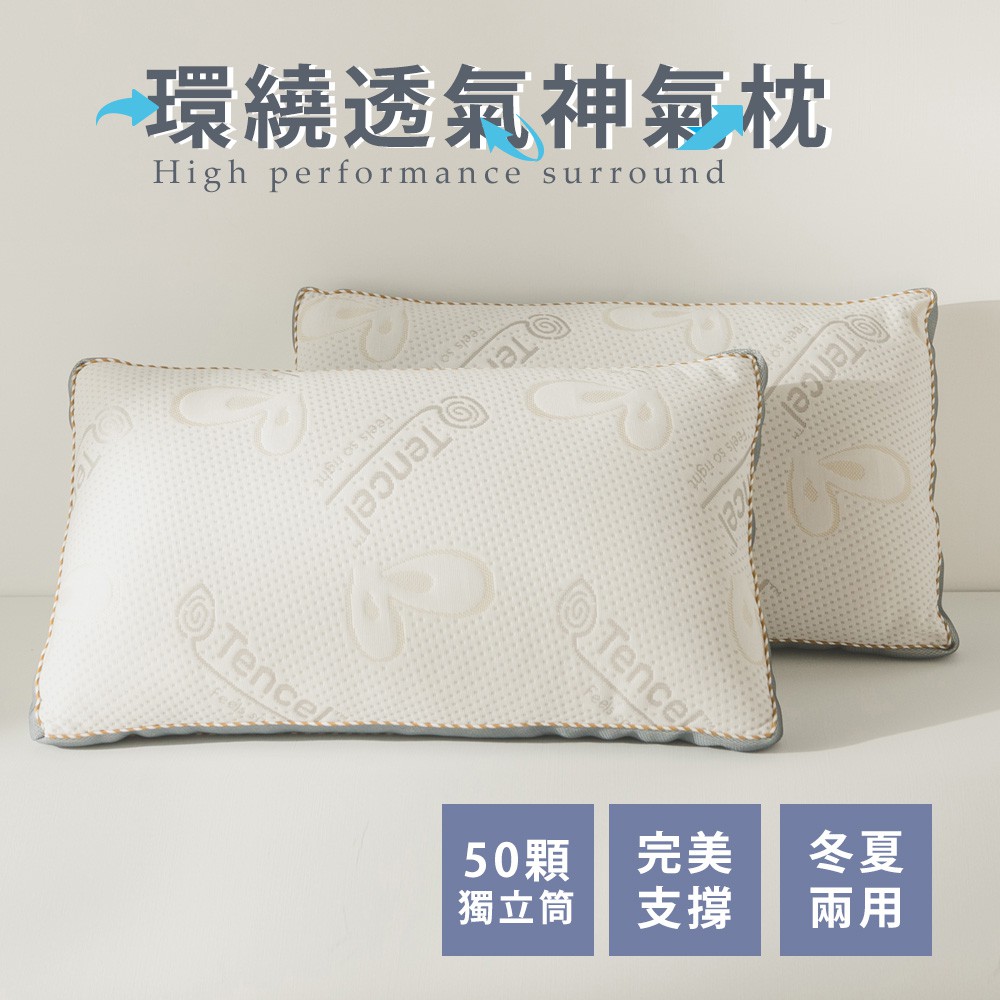 枕頭  MIT環繞透氣神氣枕/獨立筒枕