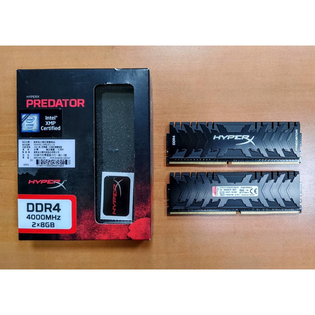 金士頓 Kingston HyperX Predator DDR4-4000 16GB (三星B-die)