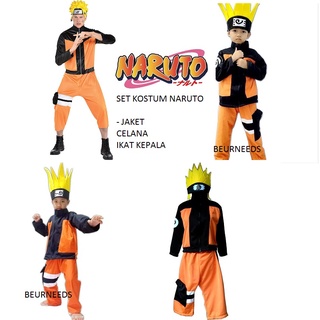 火影忍者服裝套裝黑色橙色火影忍者兒童和成人服裝