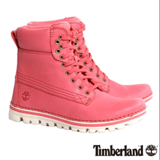 Timberland 女款粉紅色素面長筒靴|A1BYN