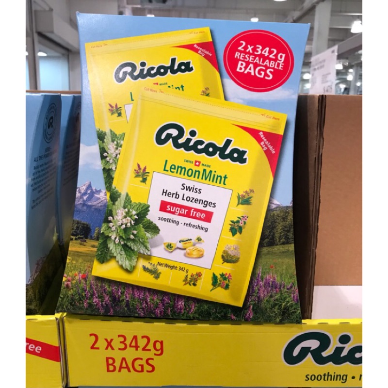Costco好市多 RICOLA 利口樂檸檬香草潤喉糖 342g x2包入 lozenges 蝦皮購物