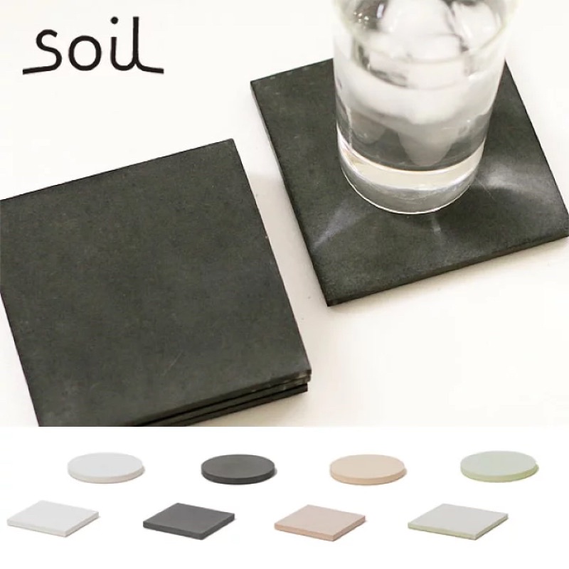預購-日本直運-日本製 Soil 超神奇珪藻土杯墊 吸水杯墊 除臭杯墊 2入組
