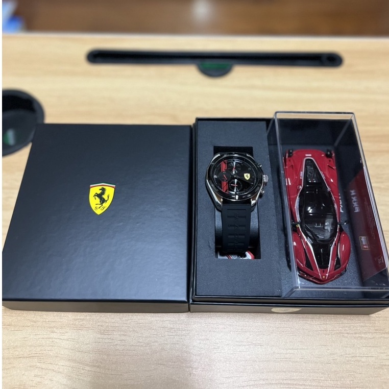 Ferrari 法拉利 奔馳禮盒組 三眼手錶+模型車 44mm