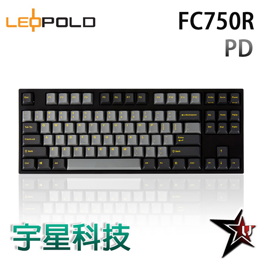 Leopold FC750R PD 石墨金 PBT二色成型鍵帽 機械鍵盤