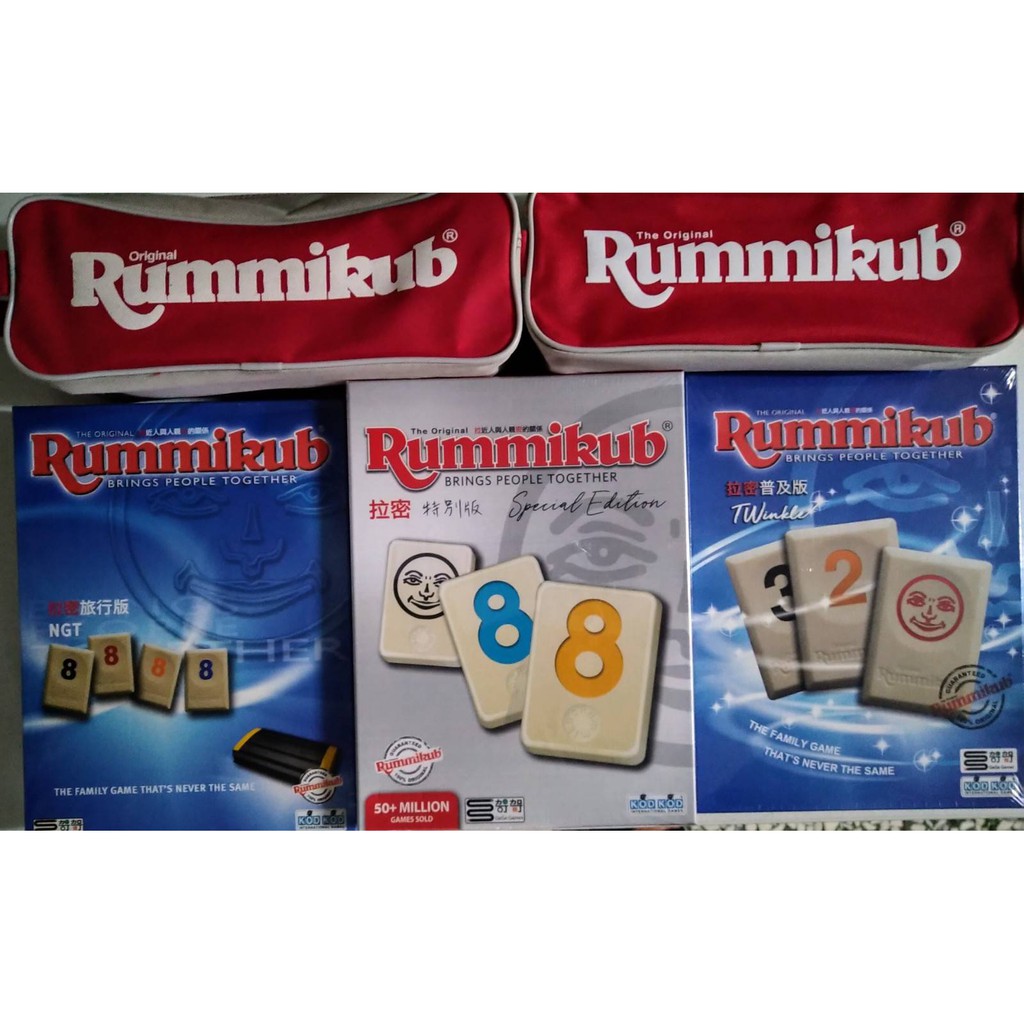 （現貨）正版拉密Rummikub 拉密 桌遊 以色列麻將 大字 袋裝 變臉版 六人XP 六人mini 紙牌 旅行 城市版