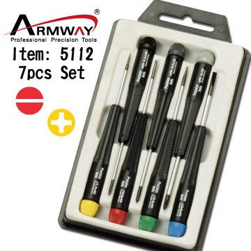Armway 5112 A 一字 十字 精密維修 螺絲起子組 7Pcs 1.4, 2.0, 2.4, 3.0