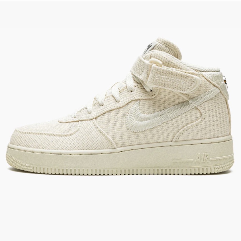 R'代購 Stussy Nike Air Force 1 Mid Sail Fossil 奶油 沙 DJ7840-200