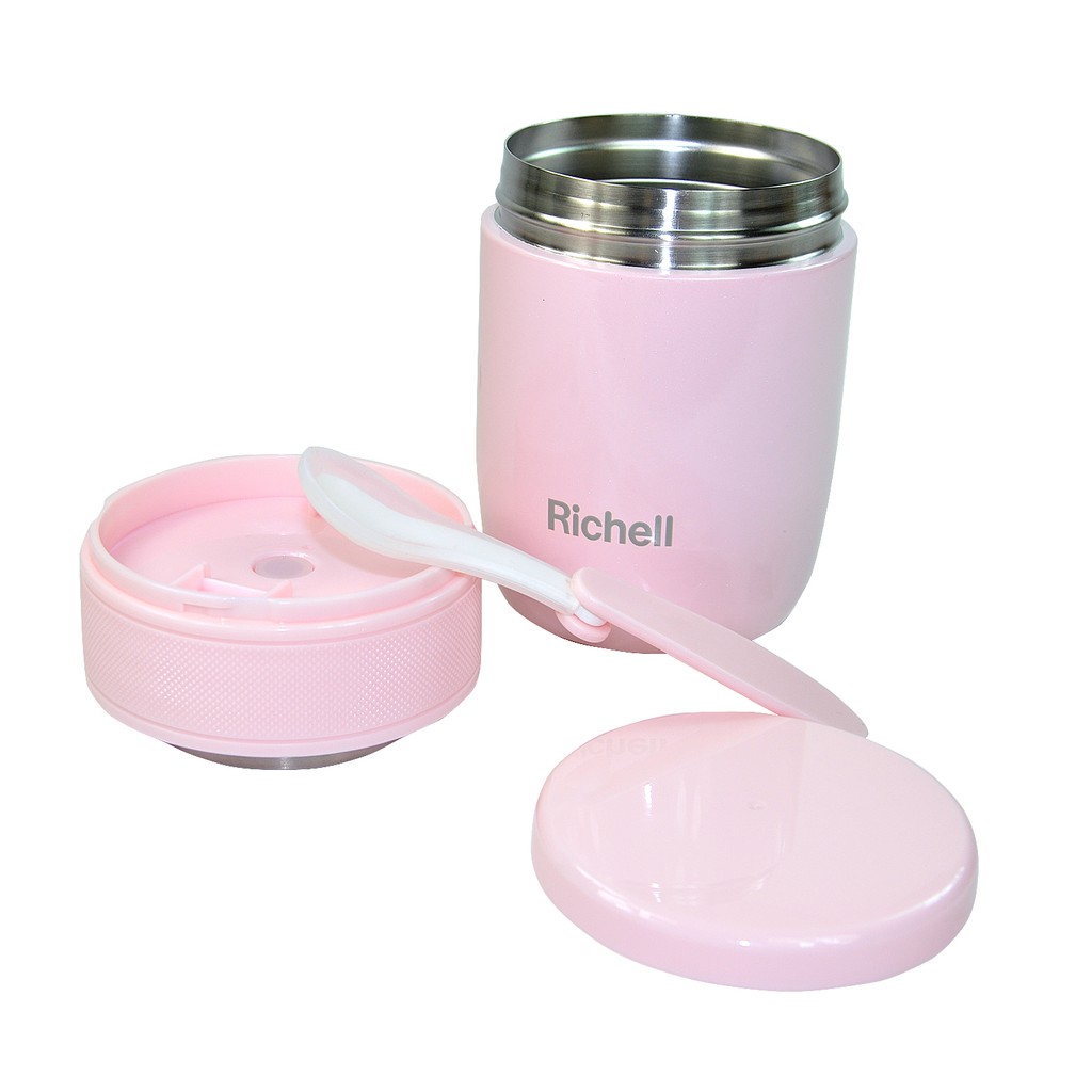 Richell 日本利其爾不鏽鋼真空保溫罐350ML(附湯匙、收納袋) 娃娃購 婦嬰用品專賣店
