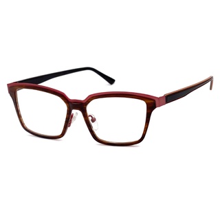 光學眼鏡 知名眼鏡行 (回饋價) - 薄鋼鏡框+複合材質光學鏡框 琥珀橘雙色系列 15248光學鏡框 (複合材質/全框)