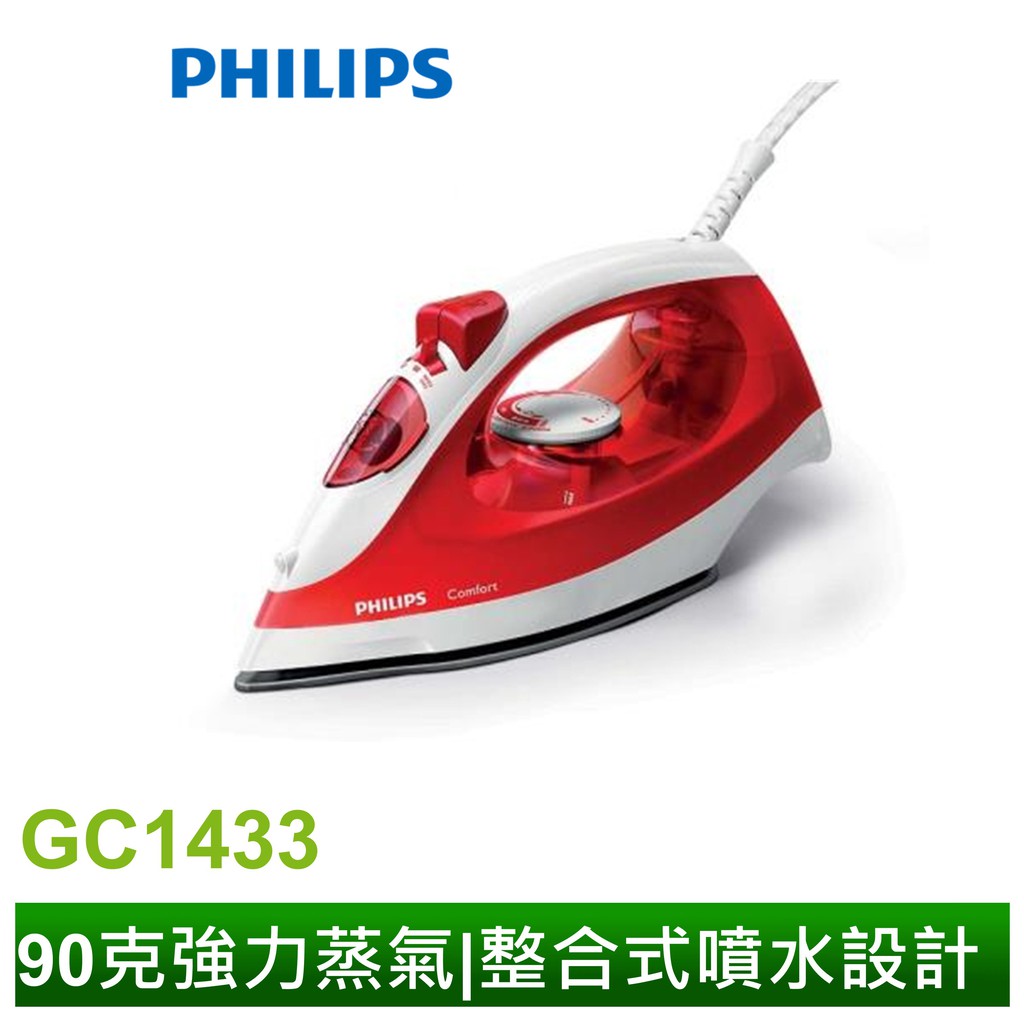 【飛利浦 PHILIPS】強力蒸氣蒸氣熨斗 GC1433