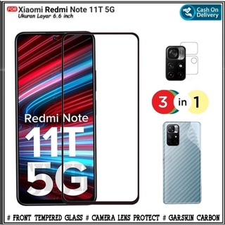 XIAOMI REDMI 適用於小米紅米 Note 11T 5G 免費 Garskin 碳纖維和防刮手機後置攝像頭的 3
