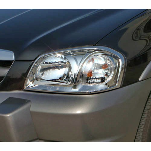 圓夢工廠 Mazda 馬自達 Tribute 邱比特 2000~2006 改裝 鍍鉻銀車燈框飾貼 前燈框 頭燈框