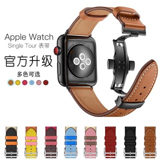 蘋果手錶表帶iwatch6/5/4真皮表帶apple watch SE皮質表帶牛皮40/44MM/42mm官方同款表帶