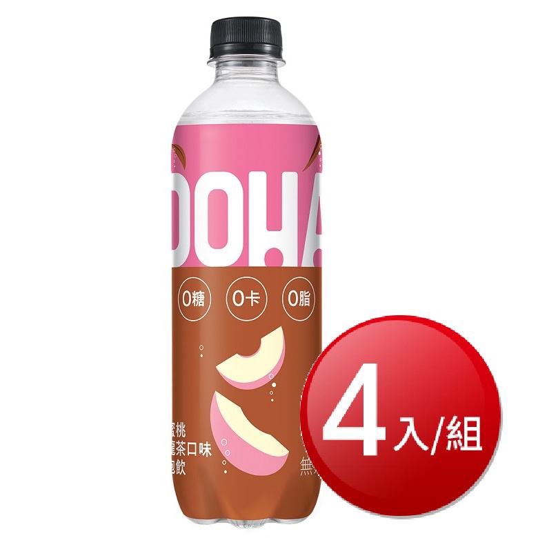 OOHA 氣泡飲 500mlX4入(水蜜桃烏龍茶口味)[大買家]