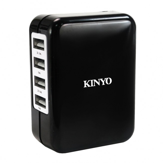 【iPen】耐嘉 KINYO CUH-34 大電流 4.1A 四孔 USB 電源供應器 / 充電器
