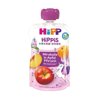 小饅頭**HiPP 喜寶生機水果趣-甜李蜜桃100g(1歲以上)(AL42506)