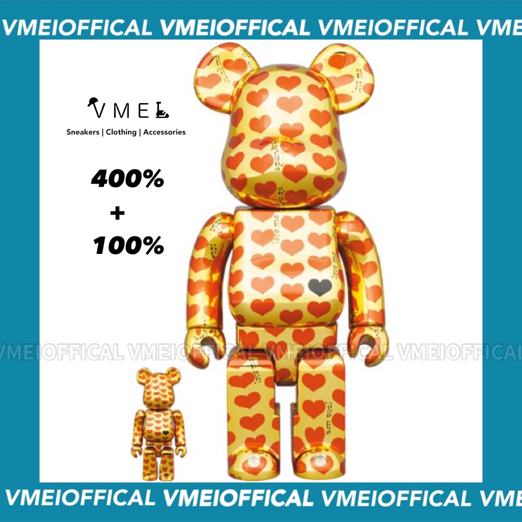 【VMEI】BE@RBRICK Gold Heart 電鍍愛心 金愛心 400%+100% 預購 庫柏力克熊